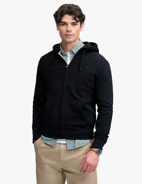 Superdry & Co Cotton Rich Zip Up Hoodie Navy