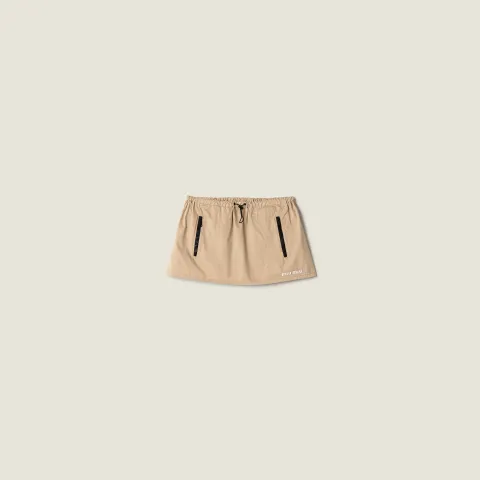 Washed gabardine miniskirt