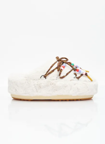 Faux-Fur Beads Mules