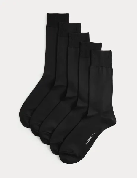 Autograph 5pk Egyptian Cotton Rich Socks Black