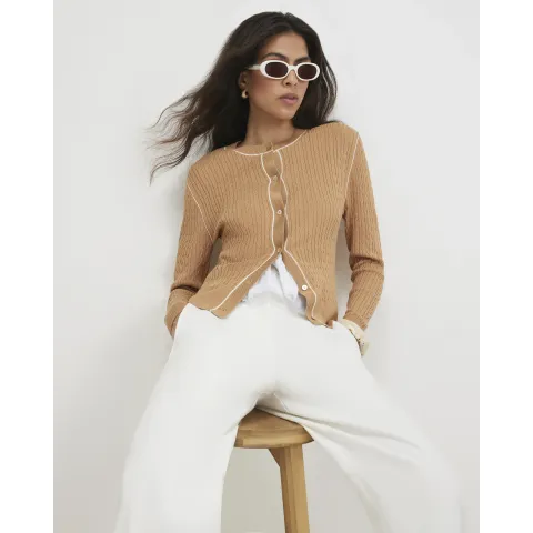 River Island Cotton Cable Knit Cardigan
