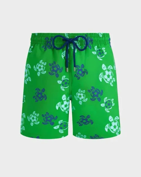 Vilebrequin Men Swim Shorts Soccer Turtles