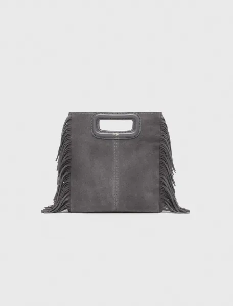 Suede leather M bag