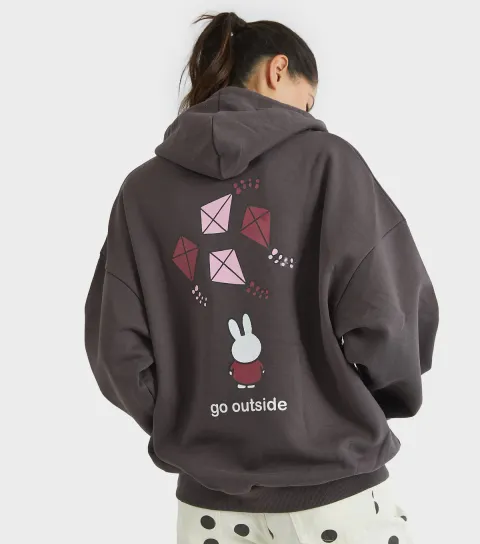 Women's Mid Grey Miffy Print Hoodie