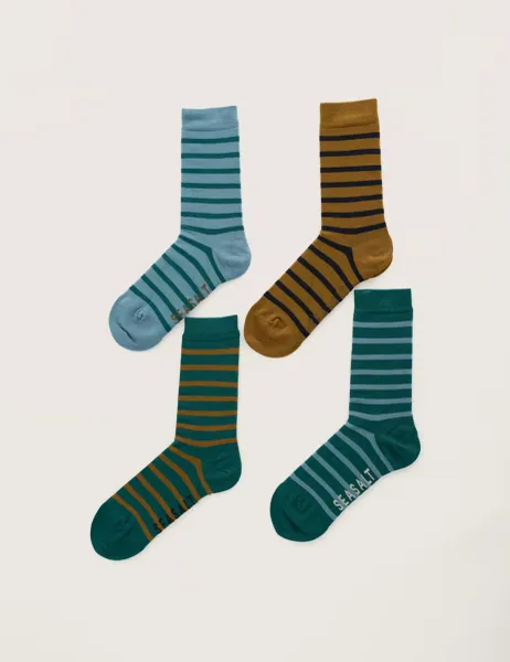 Seasalt Cornwall 4 Pack Striped Socks Multi