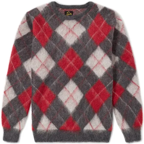 Mohair Argyle Crew Knit