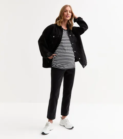 Women's Maternity Black Hannah Straight Leg Jeans