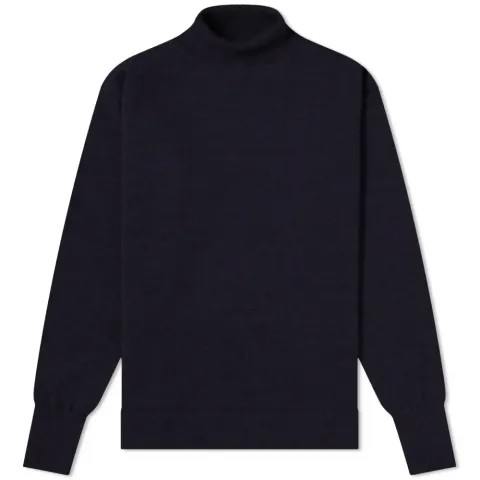 Elbow Patch Turtle Neck Knit