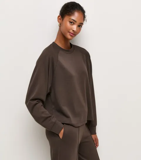 New Look Women's Premium Brown Raglan Sleeve Sweatshirt