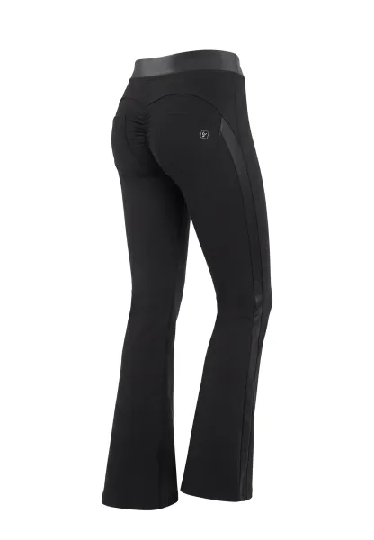 Freddy WRUP DIWO with Leather Trim - High Waisted - Flare - Black