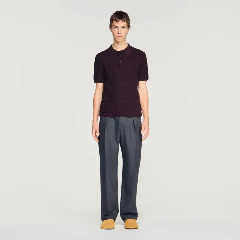 Terry knit polo shirt