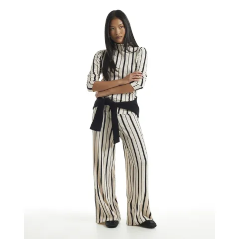 River Island Petite Stripe Wide Leg Trousers