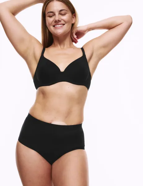 Marks & Spencer 3pk Cotton Rich Brazilian Stoma Knickers Black