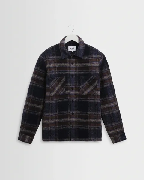 Whiting - Navy Wool Check Overshirt