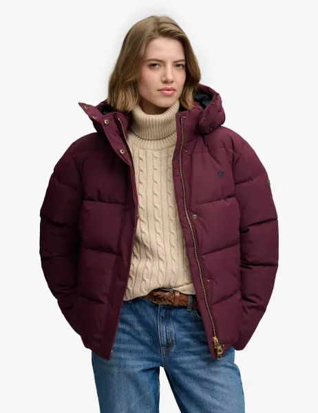 Superdry & Co Water Resistant Hooded Relaxed Puffer Jacket Purple