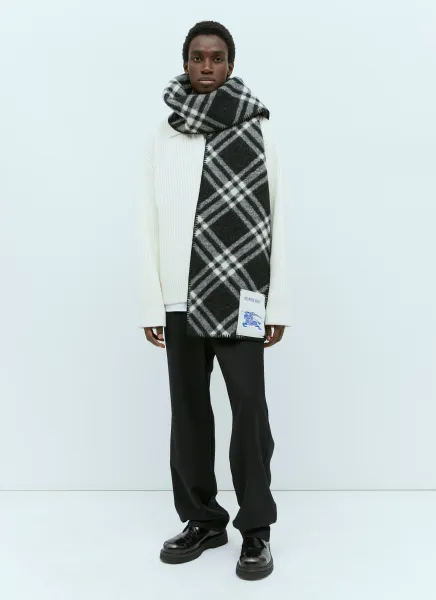 Check Wool Scarf