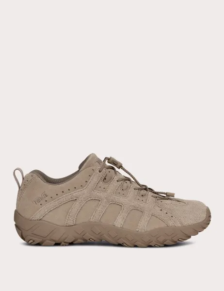 Teva Leather Lace Up Walking Shoes Beige