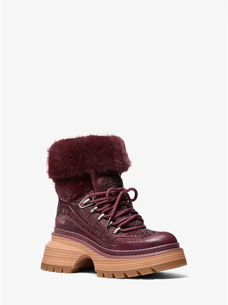 Michael Kors Shiloh Embellished Mixed-Media Boot