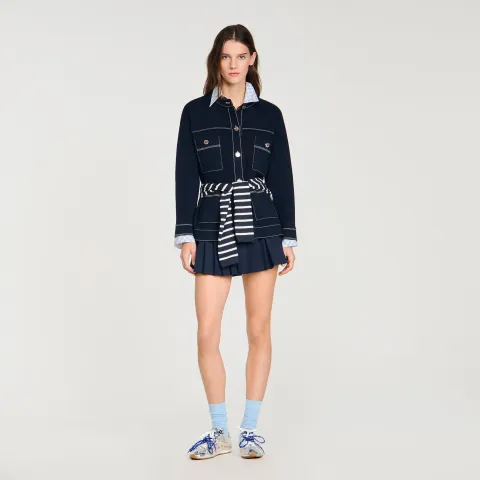 Contrast stitch cardigan