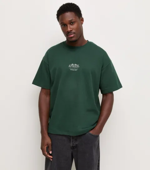Men's Dark Green Cotton Rich Apparel Logo T-Shirt