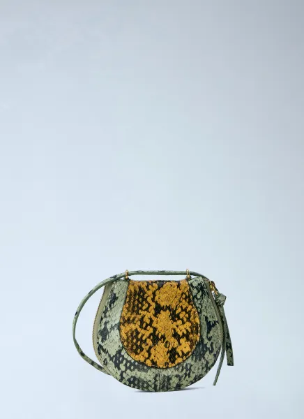 Dries Van Noten Python-Embossed Leather Crossbody Bag