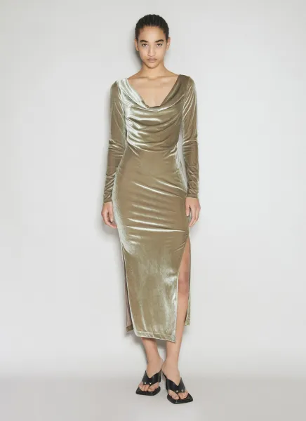 Draped Velvet Dress