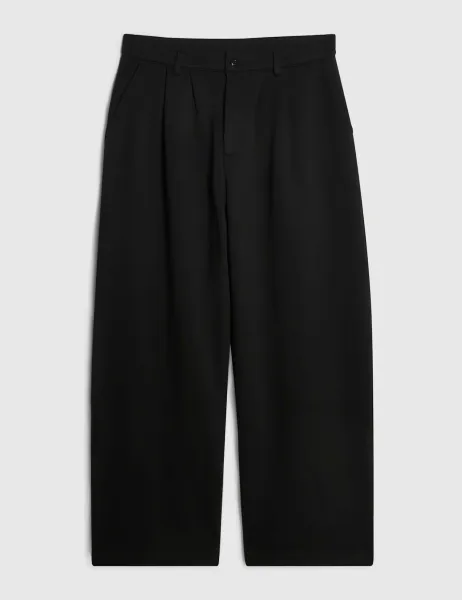 Cotton Rich Wide Leg Joggers Black