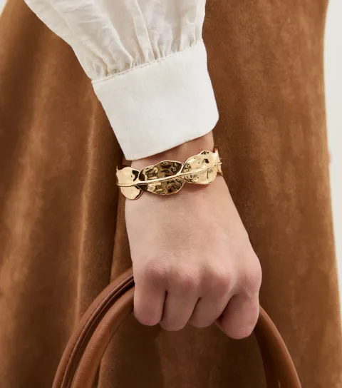 Gold Tone Textured Cuff