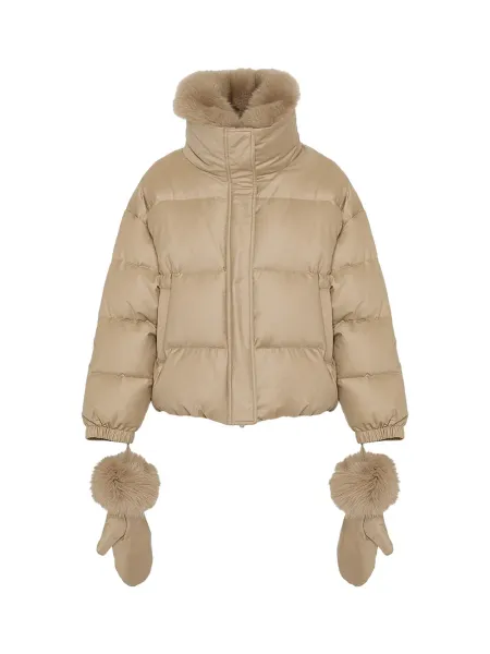 Short Loro Piana fabric down jacket Dune