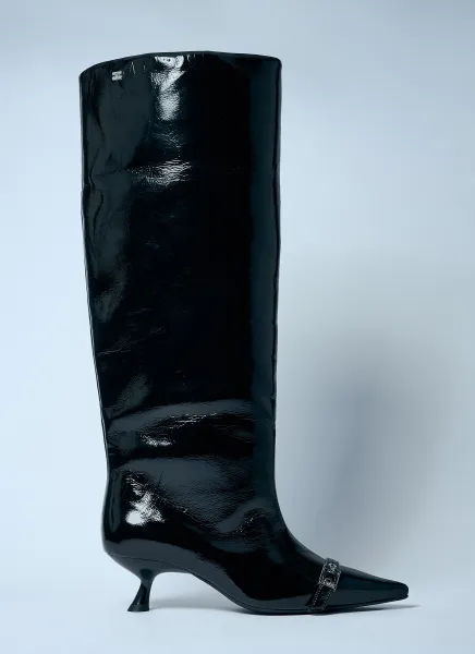 Eyelets Slouchy High Shaft Boots