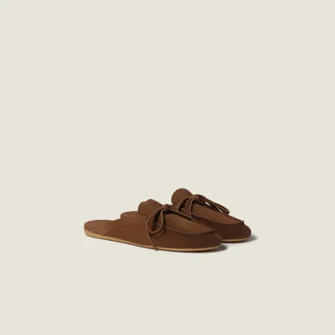 Suede Deck mules