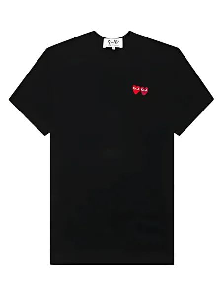 Double Heart T-Shirt Black