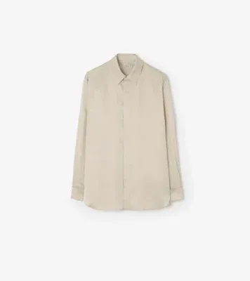 Relaxed Fit Silk Shirt in Clam beige