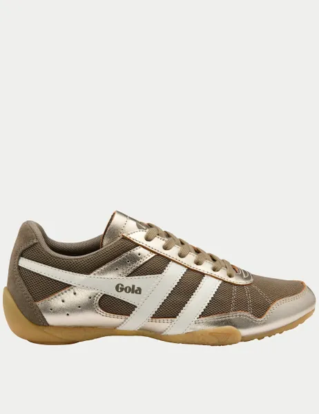 Gola Cascade Glimmer Lace Up Metallic Trainers Gold Mix