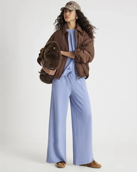 River Island Premium Wide Leg Joggers