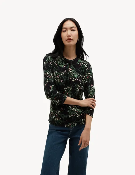Hobbs Printed Top Blue Mix