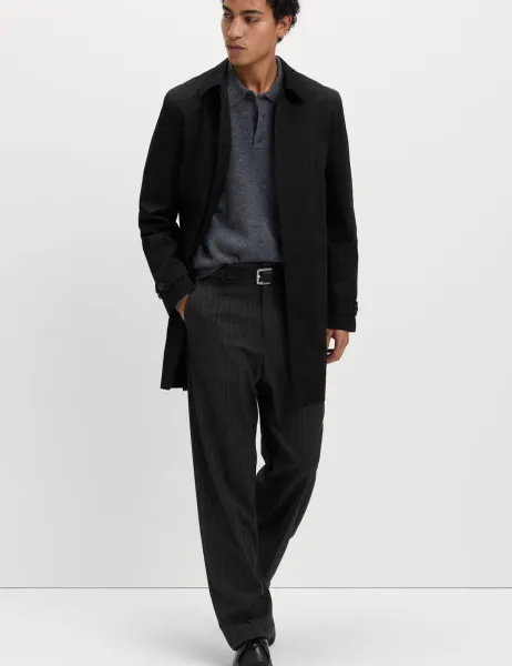 Marks & Spencer Cotton Blend Car Coat Mac Black