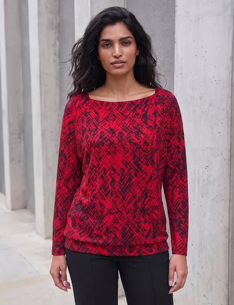 Roman Printed Top Red Mix