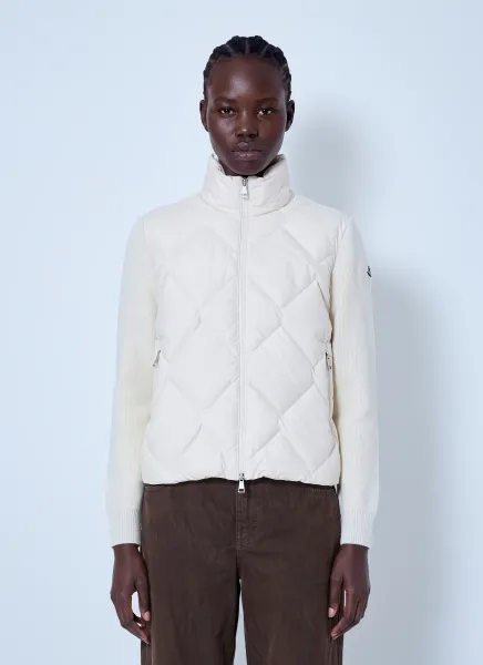Moncler Wool & Cashmere Padded Zip-Up Cardigan