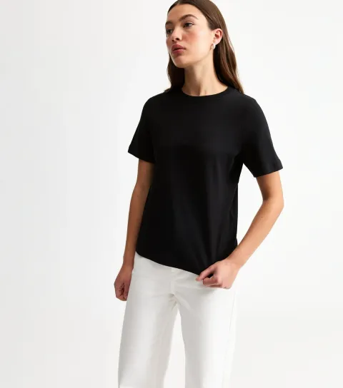 New Look Women's Premium Black Heavyweight Cotton T-Shirt