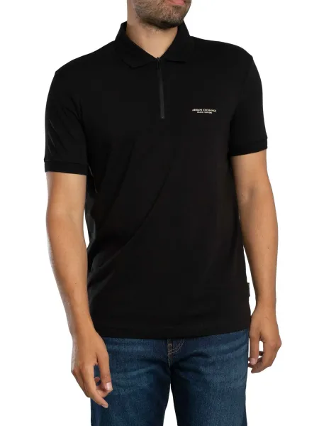Slim Logo Zip Polo Shirt