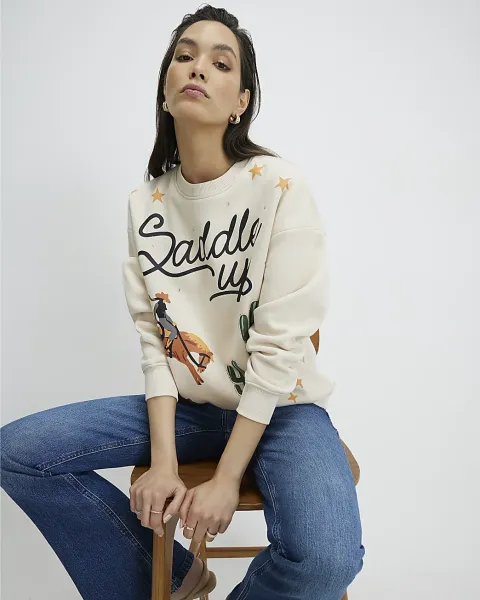 River Island Saddle Up Rodeo Sweatshirt