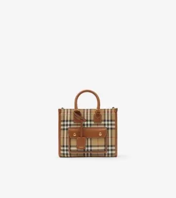 Mini Freya Tote in Archive beige/briar brown