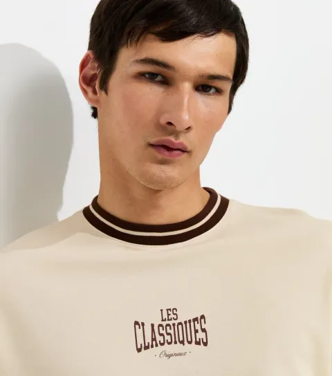 Men's Only & Sons Cream Cotton Rich Classiques Boxy T-Shirt