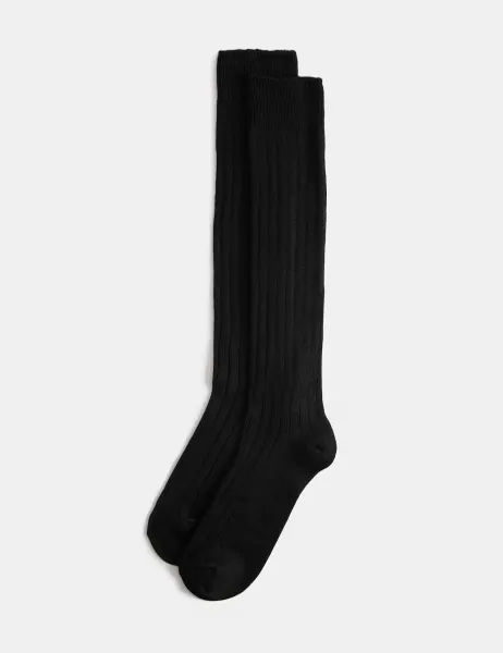Marks & Spencer 2 Pack Thermal Knee High Socks Black