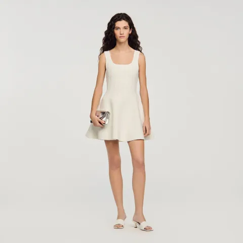 Beaded knit short dress