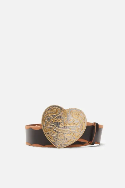 Heart logo buckle belt