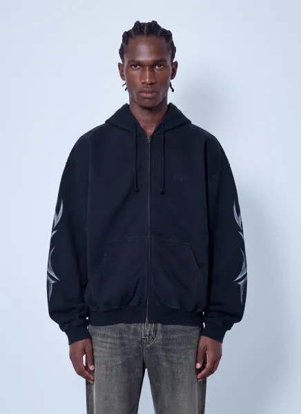 VETEMENTS Graffiti Tribal Zip-Up Hoodie