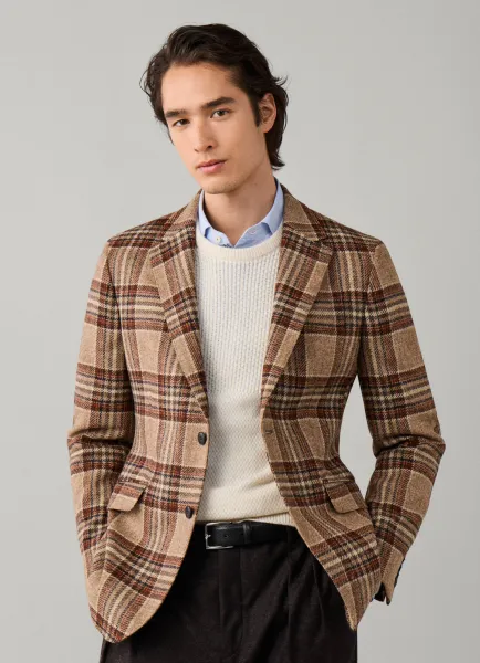 Wool Tweed Check Blazer - Woven in Britain