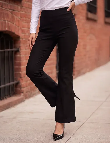 Roman Bootcut Trousers with Stretch Black